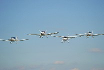 Formation flying during Chrudim Airshow.