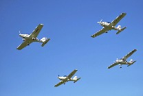 Formation flying during Chrudim Airshow.